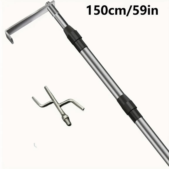 Telescopic Lifting Rod Hook Set - Heavy Duty Extendable Truck Canopy Hook for High Altitude Picking, Clothes Hanging & Outdoor Use with Reinforced Hook & Durable Construction
