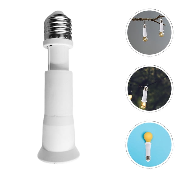 Telescopic Light Bulb Extension Socket for Lamp Use White Adjustable Design