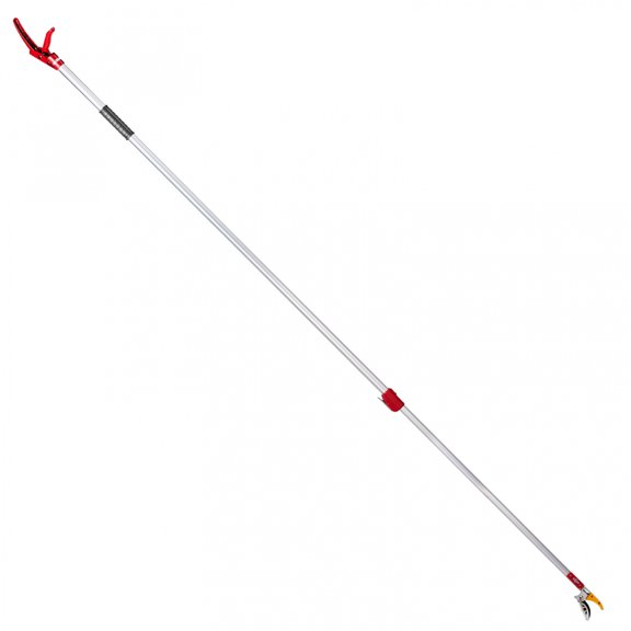 Telescopic Long Reach Pruner 4 in 1 Cut and Hold Garden Tool Lightweight Aluminum Extendable Pole Fruit Picker Tree Branch Cutter with Sharp Carbon Steel Blade