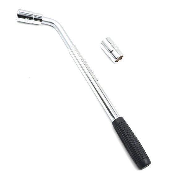 Telescopic Lug Wrench Extendable Wheel Brace With 17/19mm & 21/23mm Standard Sockets Non-Slip Retractable