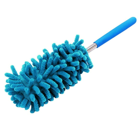 Telescopic Microfiber Car Duster, 25" Extendable Chenille Dust Wand for Interior Dashboard & Home Blinds, Scratch-Free Washable Head, Lightweight Blue Handle, , 1*Chenille Car Duster for Car Washing