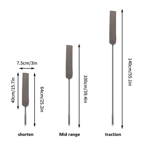 Telescopic Microfiber Cleaning Brush | Removable & Washable Dust Collector for Home Cleaning | Extendable Duster for Furniture, Glass, Refrigerator Gaps