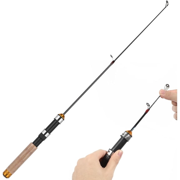 Telescopic Mini Ultra-Light Ice Fishing Rod Pole 25.59 Inch Portable Pocket Fishing Rod with Durable Guides for Winter Angling