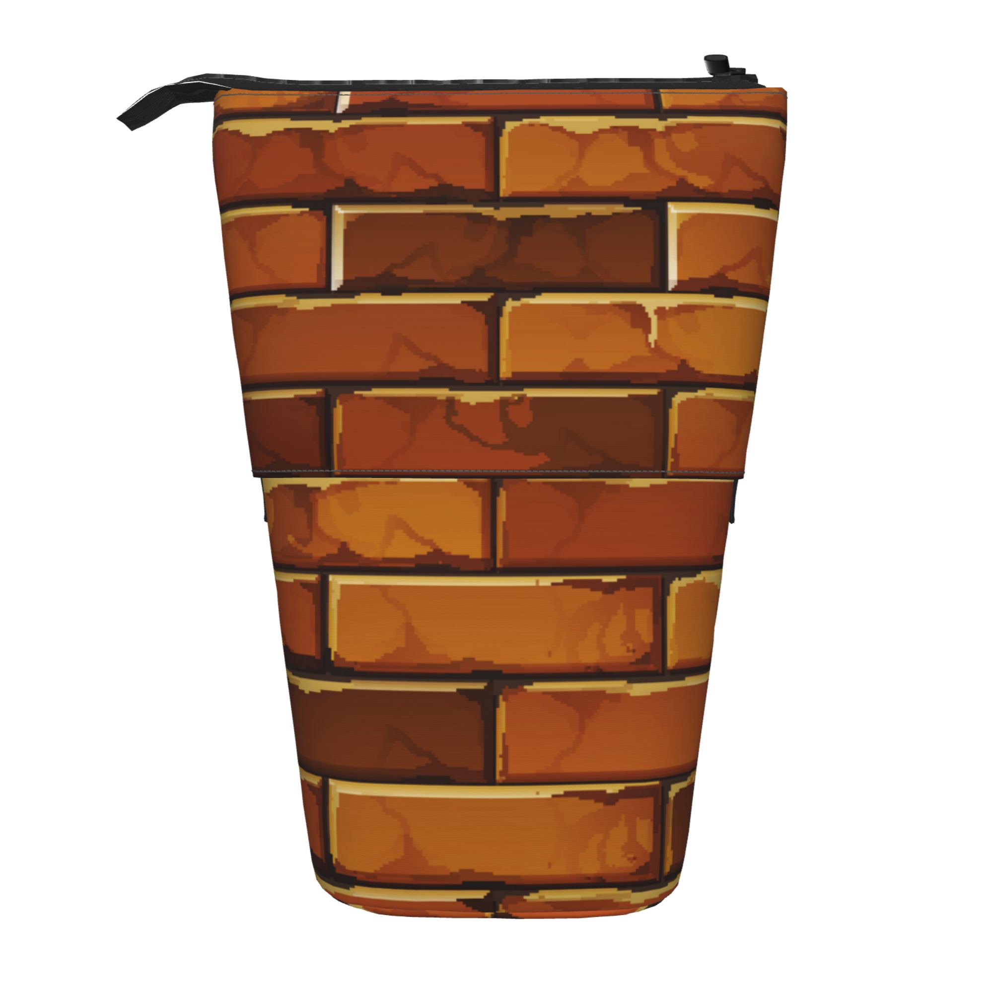 Telescopic Pencil Pouch Holder Canvas Retro Brick Wall Pattern