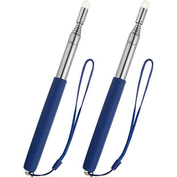Telescopic Pointer Stick with Hand Lanyard, Teacher Pointer for Classroom, Presentation Pointers for teachers, Hand Pointer Extendable Pointer Stick Retractable Pointer Pen Whiteboard Pointer (2 Blue)