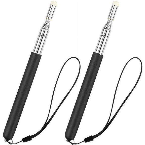 Telescopic Pointer Stick with Hand Lanyard, Teacher Pointer for Classroom, Presentation Pointers for teachers, Hand Pointer Extendable Pointer Stick Retractable Pointer Pen Whiteboard Pointer(2 Black)