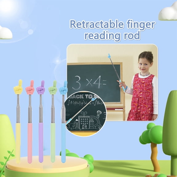 Telescopic Pointer for Teachers, QQZ Retractable Reading Finger Stick, Mini Handheld Classroom Presentation Pointer for Elementary School Kindergarten