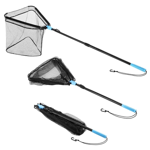 Telescopic Pole Fishing Net, 60 Inch Full-Floating, Foldable Lightweight Catch-and-Release Design