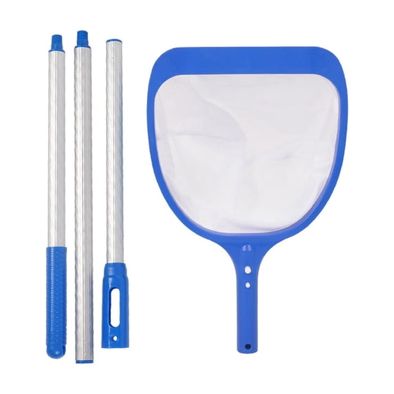 Telescopic Pool Skimmer Net Set for Water Cleaning, Adjustable Plastic Pole with Fine Mesh Net for Ponds Spas and Aquatic Areas Debris Removal