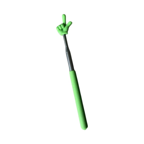 Telescopic Presentation Pointer with Finger-Shaped Tip, 8.27 to 26.77-Inch Stainless Steel Retractable Pointing Rod, Green