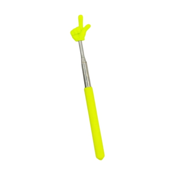 Telescopic Presentation Pointer with Finger-Shaped Tip, 8.27 to 26.77-Inch Stainless Steel Retractable Pointing Rod for Meetings, Yellow
