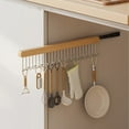 thumbnail image 1 of Telescopic Pull Out Clothes Hanger Rack - Space Saving Wall Mounted Hooks for Hanging Towels, Bags, and Accessories - Slide Out Closet Organizer for Home, Bathroom, Laundry Room, Dorm - 12 Hooks, 1 of 7
