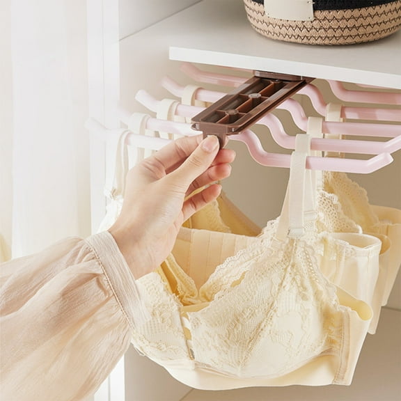 Telescopic Pull Out Wardrobe Slide, Top Mount Built in Closet Organizer with Hanging Sling for Underwear and Delicates, Smooth Glide Storage Rack for Bedroom, Walk in Closet, Dressing Area