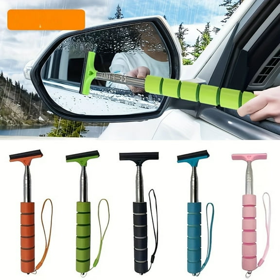 Telescopic Rearview Mirror Cleaner – Car Windshield and Mirror Wiper, Rain-Proof Brush, Efficient Multi-Purpose Vehicle Glass Cleaning Tool