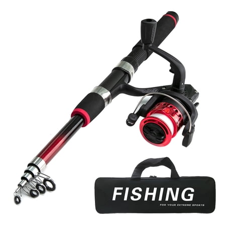Telescopic Rod Fishing Reel with Float Baits Metal Hook and Storage Bag Fishing Gear Tackles Accessories for Kids Teen