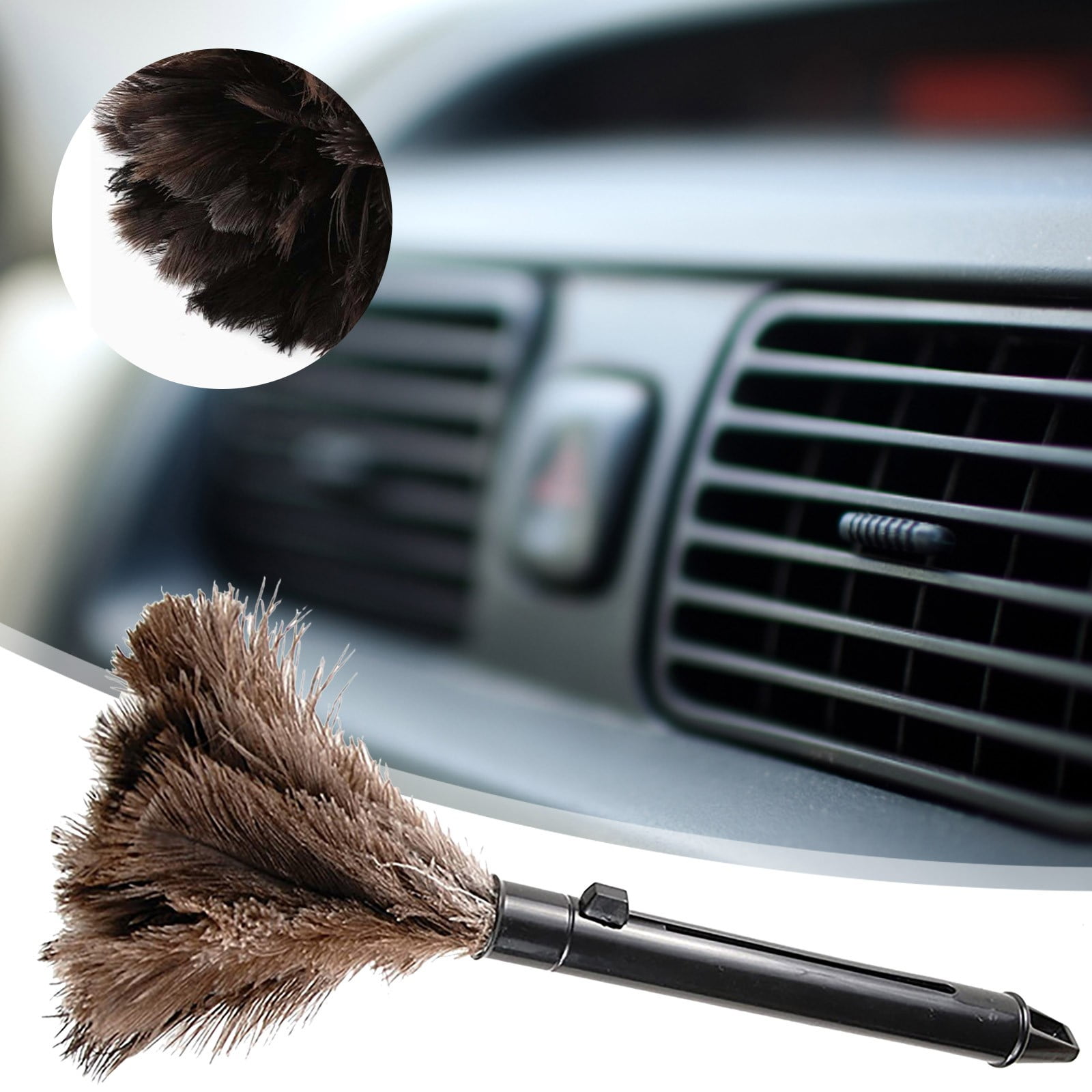 Telescopic Rod Hair Duster Duster Feather Duster Cleaning Soft Dish
