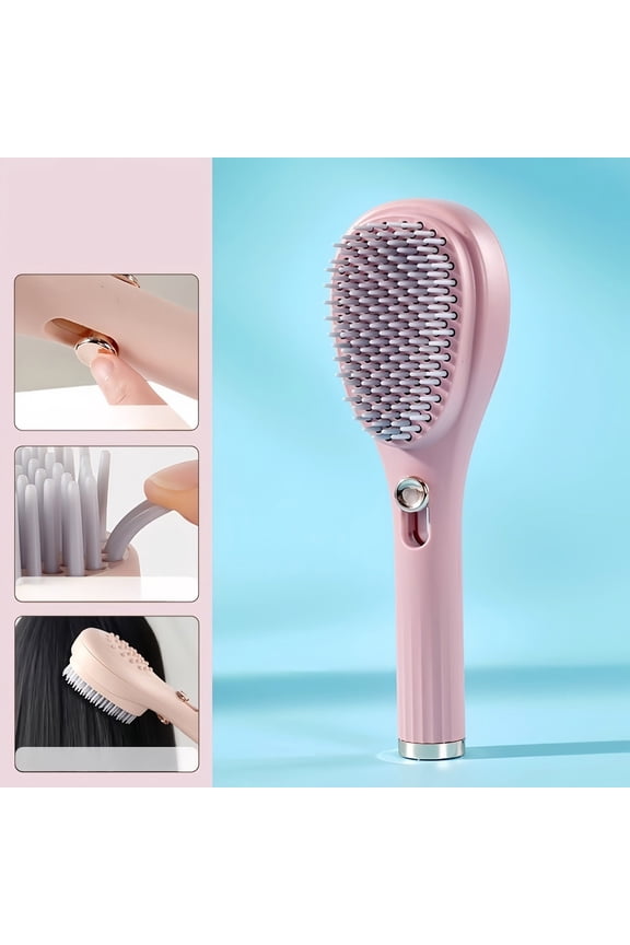 Telescopic Self Cleaning Hair Brush One Click Massage Comb Scalp Cleansing Portable Detangling Styling Tool For Women Men