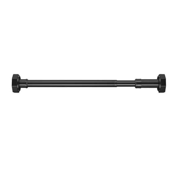 Telescopic Shower Curtain Rod, Stainless Steel Adjustable Tension Pole, No Drilling Installation for Bathroom & Closet, 19.68-31.50 Inches (Black)