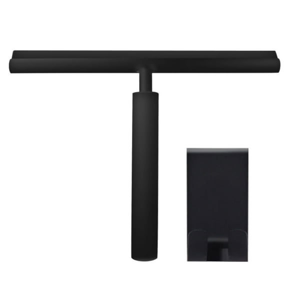 Telescopic Shower Squeegee for Glass Doors & Tiles, Extendable 9-37 in Aluminum Rod, Silicone Blade Wipes Water Spot-Free, 2-In-1 Window & Car Cleaning Tool for Bathroom & Garage, 1X Wiper + Hook