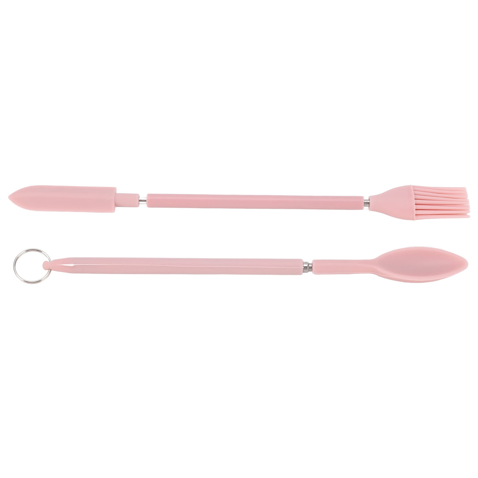 Telescopic Silicone Spatula Pink Reusable Jar Scraper Retractable Mini