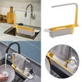 thumbnail image 1 of Telescopic Sink Caddy Hanging Sponge Holder Expandable Rubber Sink Drainer Rack Saddle Faucet Caddy Kitchen Organizer Adjustable Soap Holder For Store Dish Sponge Scouring Pad, 1 of 6