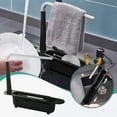 thumbnail image 1 of Telescopic Sink Organizer 1PC Adjustable Kitchen Storage Rack 12.60x10.63x2.36in, Drying Rack with Drainage Holes for Sponges & Cleaners, Maximizes Counter Space in Small Kitchens(Black),Ccwuwei, 1 of 9