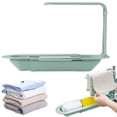 thumbnail image 1 of Telescopic Sink Storage Rack, 14.7-20.7inch Expandable Drain Basket for Sponge and Soap, Multifunctional Kitchen Counter Organizer, Drying Rack with Utensil Holder, Adjustable Tray Shelf, 1 of 7