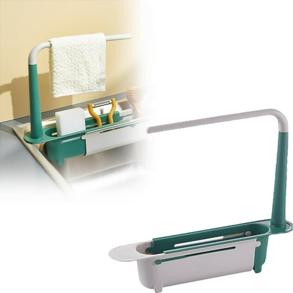 Telescopic Sink Storage Rack, Upgrade Adjustable Sink Storage Organizer, Household Extendable Sink Organizer Racks,Multipurpose Kitchen Sink Accessories