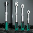 Telescopic Socket Ratchet Wrench Adjustable Head 72 Tooth Quick Release