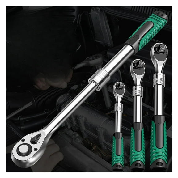 Telescopic Socket Ratchet Wrench for Automotive Repair Adjustable Head Ratchet Set Tooth Quick Tool