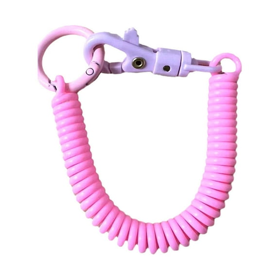 Telescopic Spring Lanyard Keychain - Retractable Phone Strap, Bag Accessory, Car Key Holder with Secure Buckle Closure, 1-Pack