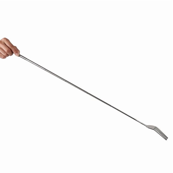 Telescopic Stainless Steel BBQ Fork, Extendable Long Handle Dinner Fork, Portable Cutlery for Barbecue, Fruit & Dessert