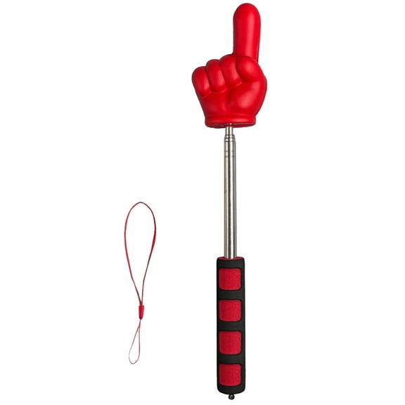 Telescopic Teacher Pointer Stick Extendable Finger Shaped Pointing Tool for Classroom Demonstration Presentation Soft Handle Student Focus Lecture Aid, 11.02-37 inch, Red