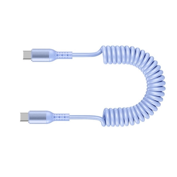 Telescopic USB C to USB C Cable Fast Charging Cord Data Line Male to Male Connectors Cord for Tablets Phones