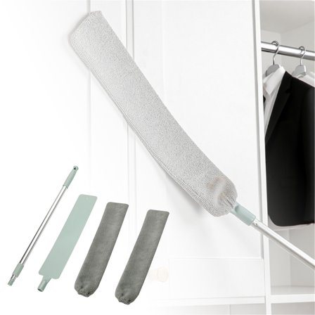 Telescopic With Flexible Removable Head – Fine Microfiber Duster For Home Kitchen And Hard To Reach Areas – Washable Cleaning Brush Practical