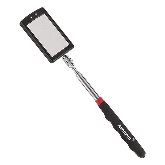 Telescopic inspection mirror with light large telescoping led 360 Inspection Rotating lamp automotive mechanic repair reversing on a stick