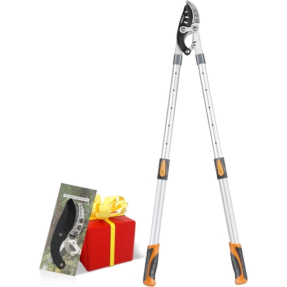 Telescoping Anvil Loppers, Heavy Duty Branch Cutter Tree Trimmer with SK5 Steel Spare Blade, 27-41''Adjustable Aluminum Handle, Labor-Saving Garden Tools for Cutting Thick Branches Up to 2 Inch