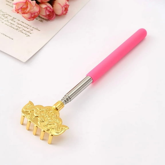 Telescoping Back Scratcher,2PCS Claw Back Scratchers,Claw Rake Metal Back Scratchers Hand Massager Backslap with Rubber Handles