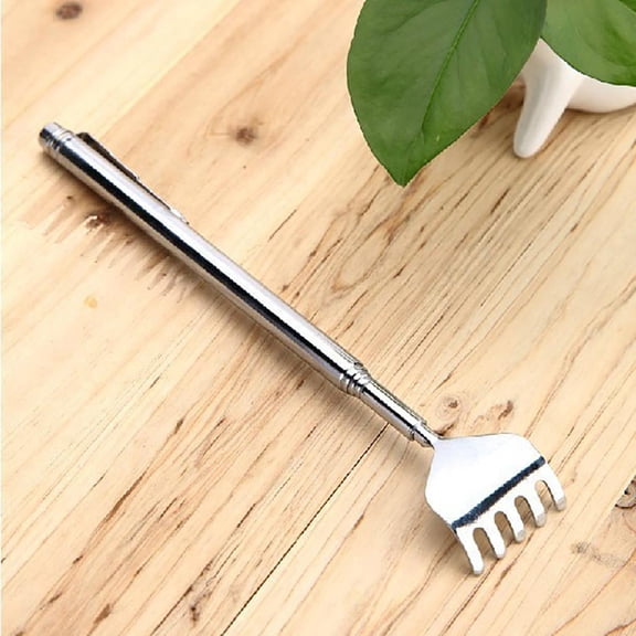 Telescoping Back Scratcher Stainless Steel Extendable Itch Relief Hand Rake Portable Scratching Tool for Home Car Office Silver 1 Pack