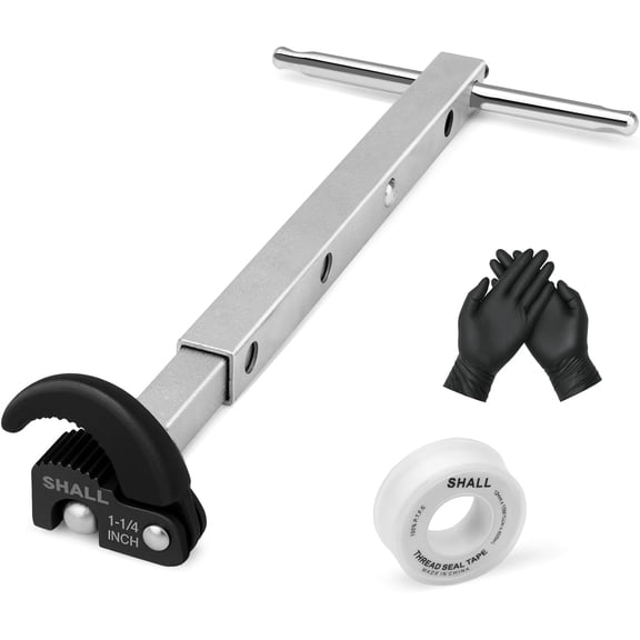 Telescoping Basin Wrench, Adjustable Sink Wrench with 10'' to 17'' Extendable Handle, Full Polished Tap Nut Spanner with 3/8'' to 1-1/4'' Jaw Capacity for Hard to Reach Spaces