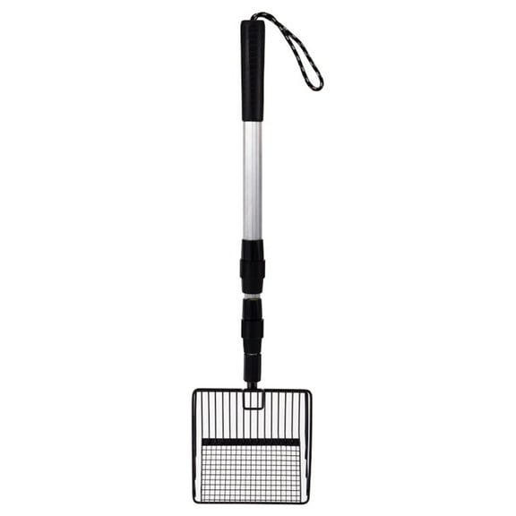 Telescoping Cats Waste Scooper with Adjustable Handle Debris Waste Removal Sifting Shovel For Chicken Coops Garden