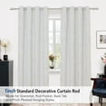 thumbnail image 1 of Telescoping Curtain Rod 30-48 Inch Long, Heavy‑Duty Metal Rod with 1 Inch Diameter, Brushed Nickel Finish & Finials, Easy Install, Hardware Included, Fits for Grommet Back Tab Curtains, 1 of 7