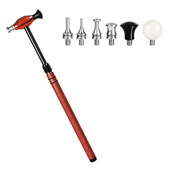 Telescoping Dent Repair Hammer Tool With Carbon Fiber Grip, Changeable Metal Heads for Auto Panel Smoothing Tasks
