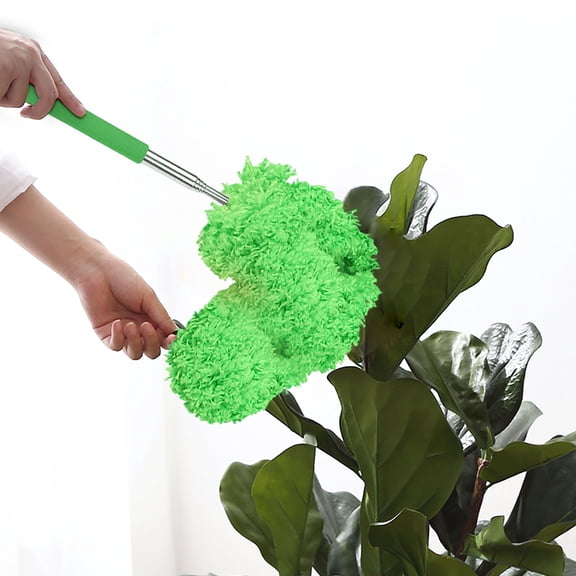Telescoping Duster with Extendable Stainless Steel Handle - 360 Degree Dusting Head, Non-Slip Grip, Long Handle Ceiling and Furniture Cleaning Dust Remover Tool