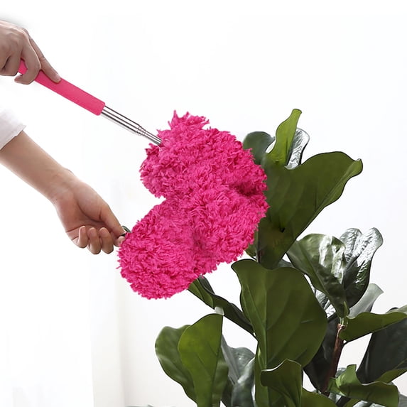 Telescoping Duster with Extendable Stainless Steel Handle – 360° Microfiber Head, Non Slip – Long Handle Duster for Ceiling Fans, High Shelves, Cobwebs and Home Furniture Dusting
