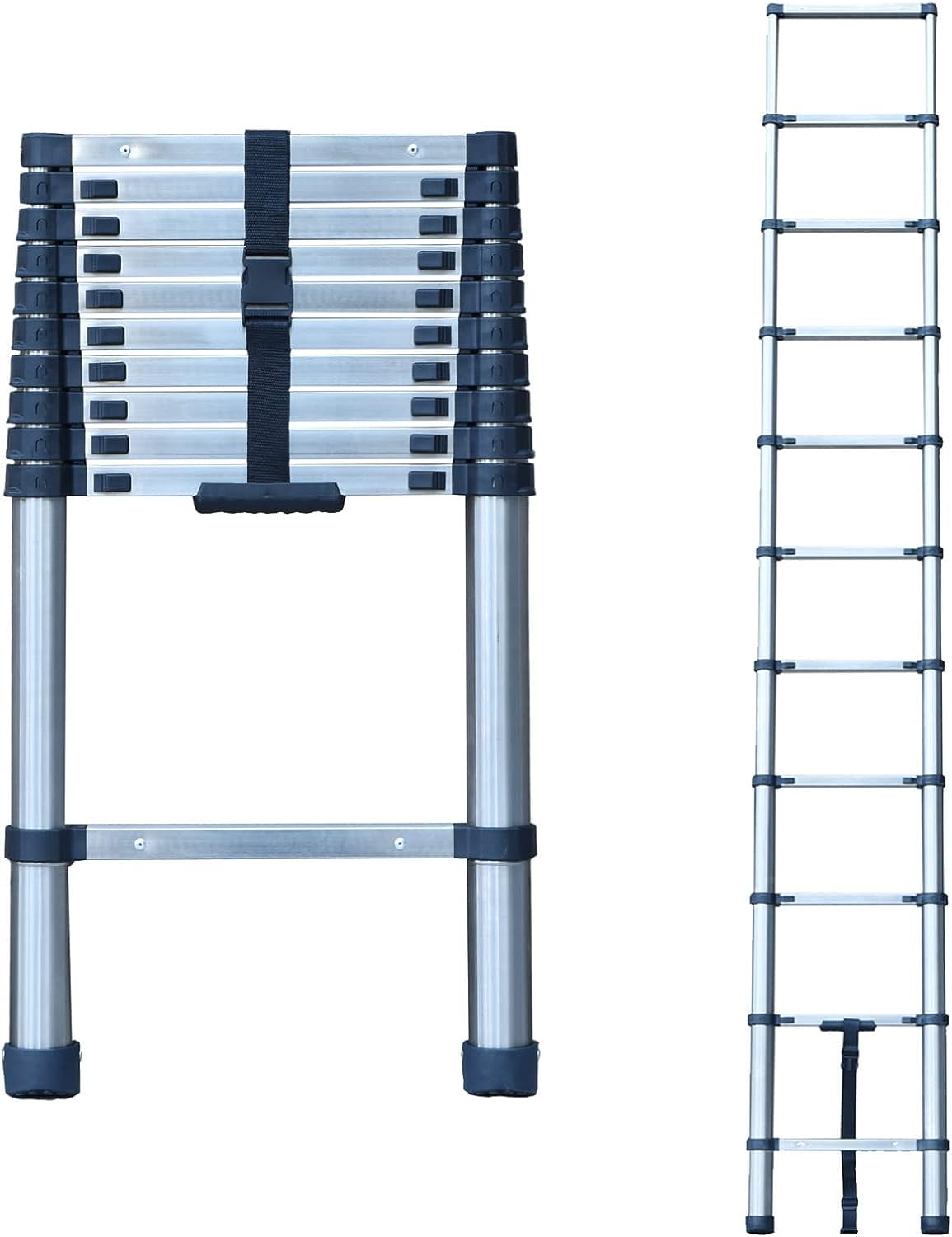 Telescoping Extension Ladder 10 FT, Stainless Steel Telescoping Ladders