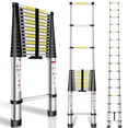 thumbnail image 1 of Telescoping Extension Ladder 20.3 FT, Aluminum Alloy Folding Telescopic Ladder with Locking Mechanism, Multi-Purpose Collapsible Ladder for Household Or RV Outdoor Work, Heavy Duty 330 lbs Load, 1 of 6