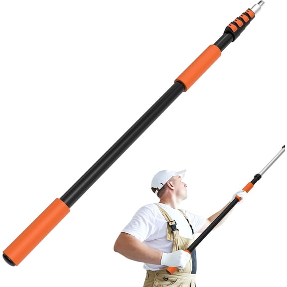 Telescoping Extension Pole, Reach to 26FT Telescoping Pole Multi-Purpose 5-20FT Lightweight, Sturdy with Universal Twist-on Metal Tip Extendable for Dusting Painting Window Cleaning