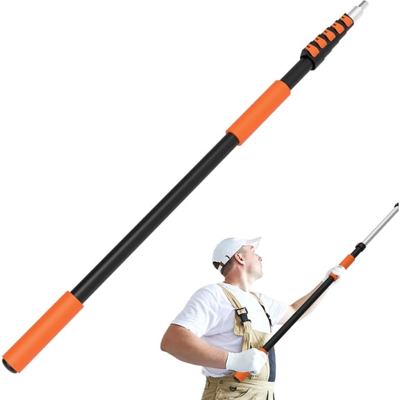 Telescoping Extension Pole, Reach to 30FT Telescoping Pole Multi-Purpose 5-24FT Lightweight, Sturdy with Universal Twist-on Metal Tip Extendable for Dusting Painting Window Cleaning