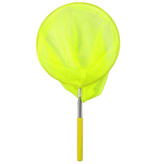 Telescoping Fishing Net, Stainless Steel Extendable Handle Scoop Net for Pond Beach Outdoor Use, Yellow